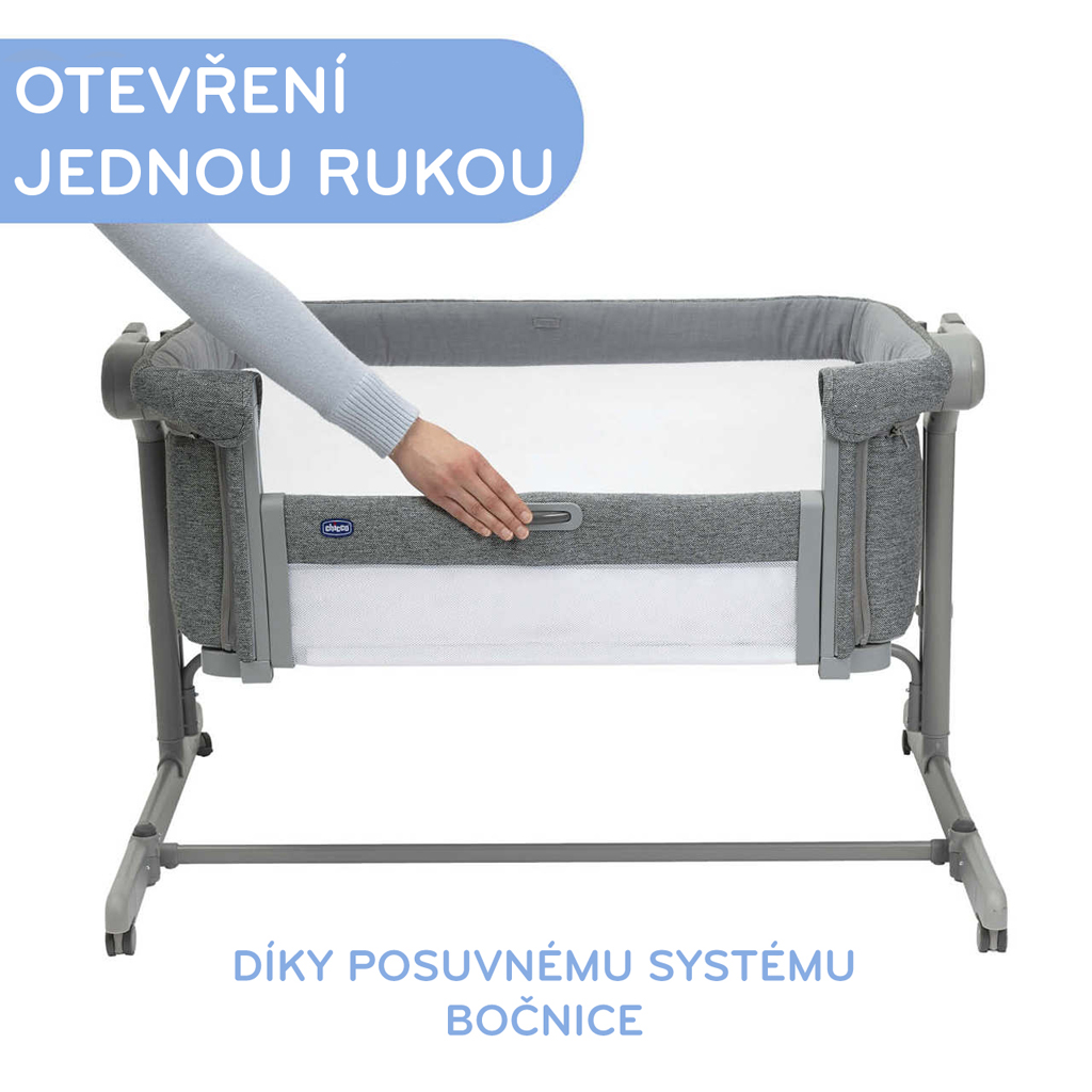 CHICCO Postieľka Next2Me Magic Evo - Desert Taupe