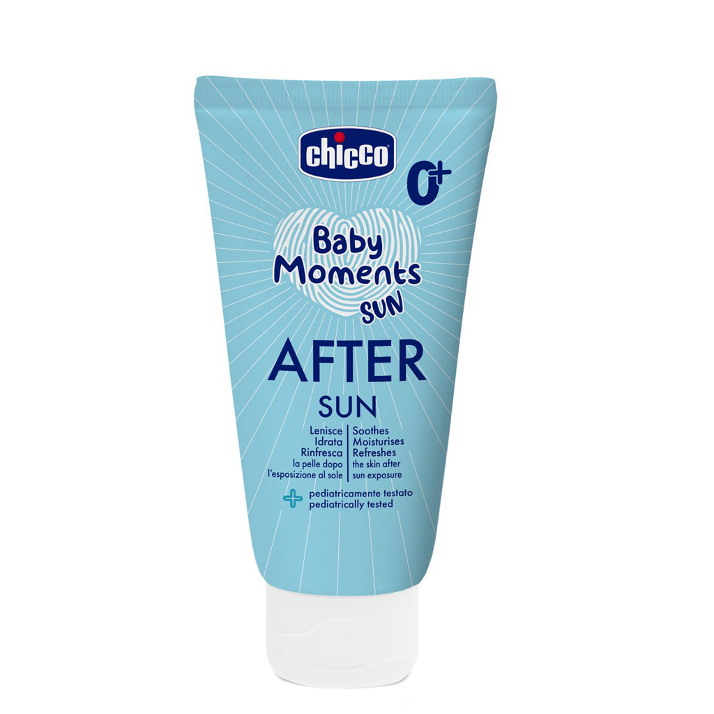 CHICCO Mlieko po opaľovaní upokojujúce a ošetrujúce Baby Moments Sun 150ml, 0m+