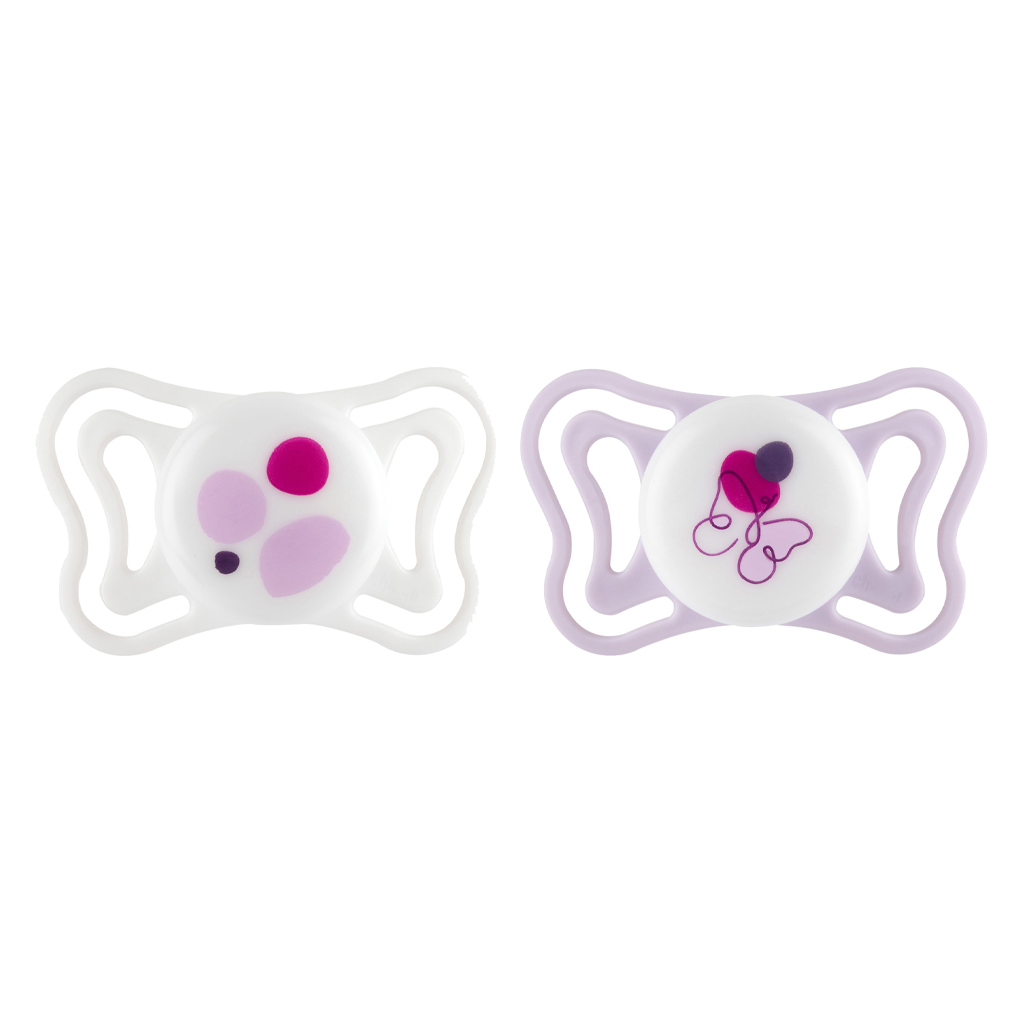 CHICCO Cumlíky Physioforma Light silikónové ortodontické ružové 2-6m, 2 ks