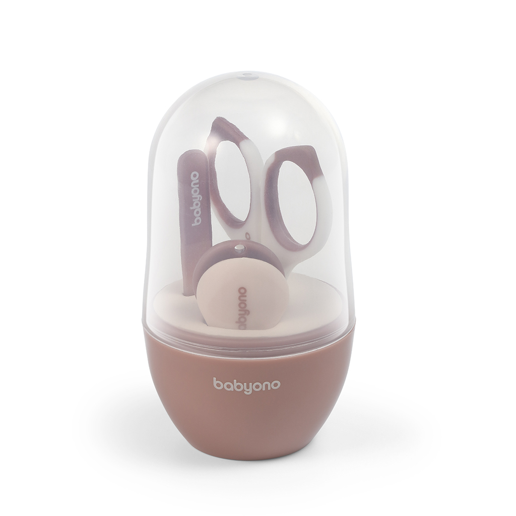 BABYONO Set manikúra pre deti šedá Beige