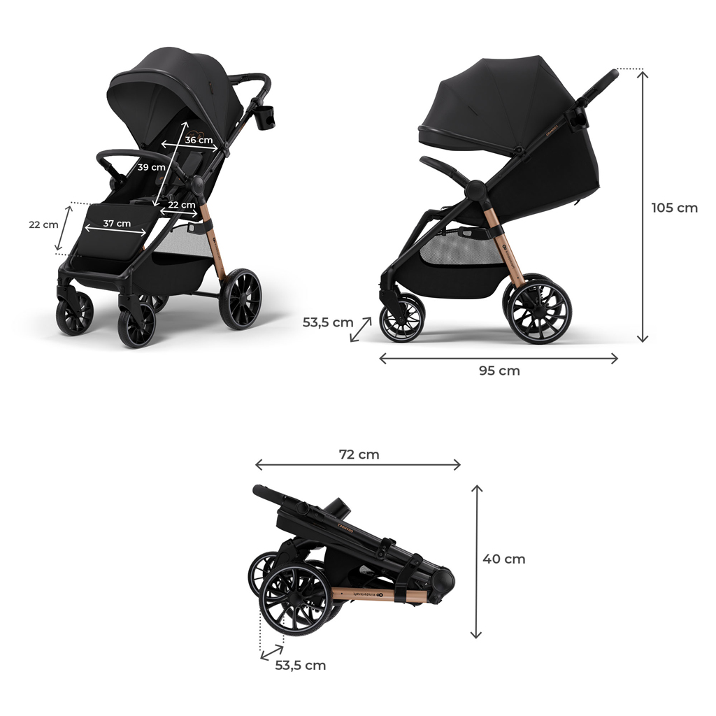 KINDERKRAFT Kočík športový Grande 2 Midnight Black