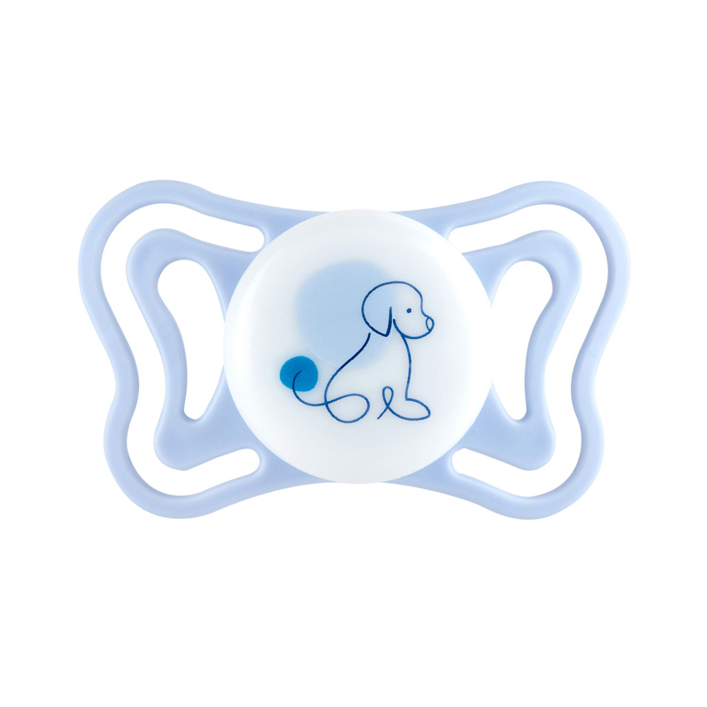 CHICCO Cumlíky Physioforma Light silikónové ortodontické modré 2-6m, 2 ks