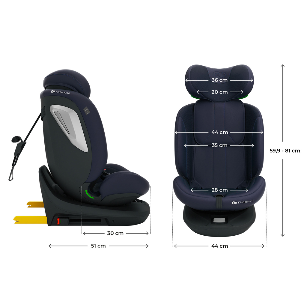 KINDERKRAFT Autosedačka i-Grow 2 Plus (40-150 cm) Navy