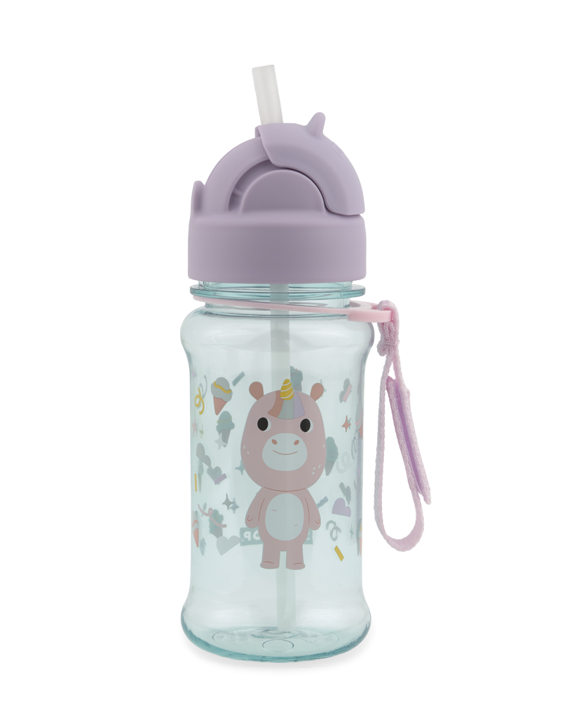 SKIP HOP Fľaša so slamkou 355ml Besties Squad Jednorožec 12m+