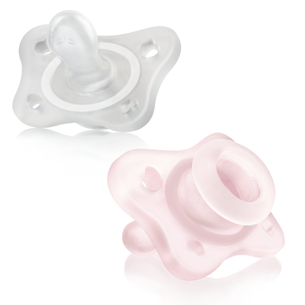 CHICCO Cumlík Physioforma® Mini Soft celosilikónový 0-2m holka 2 ks