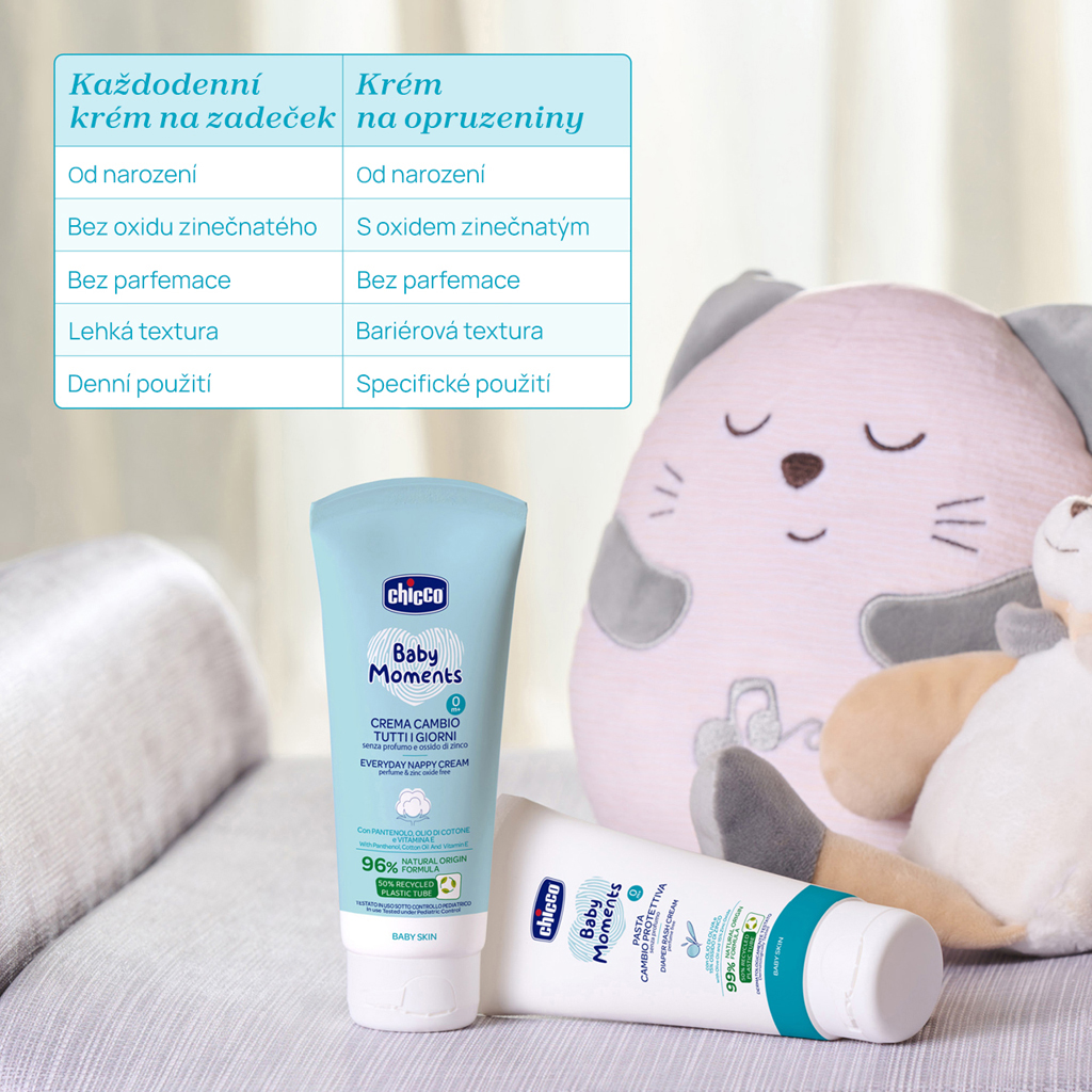 CHICCO Krém na detský zadoček so zinkom Baby Moments 100ml, 0m+
