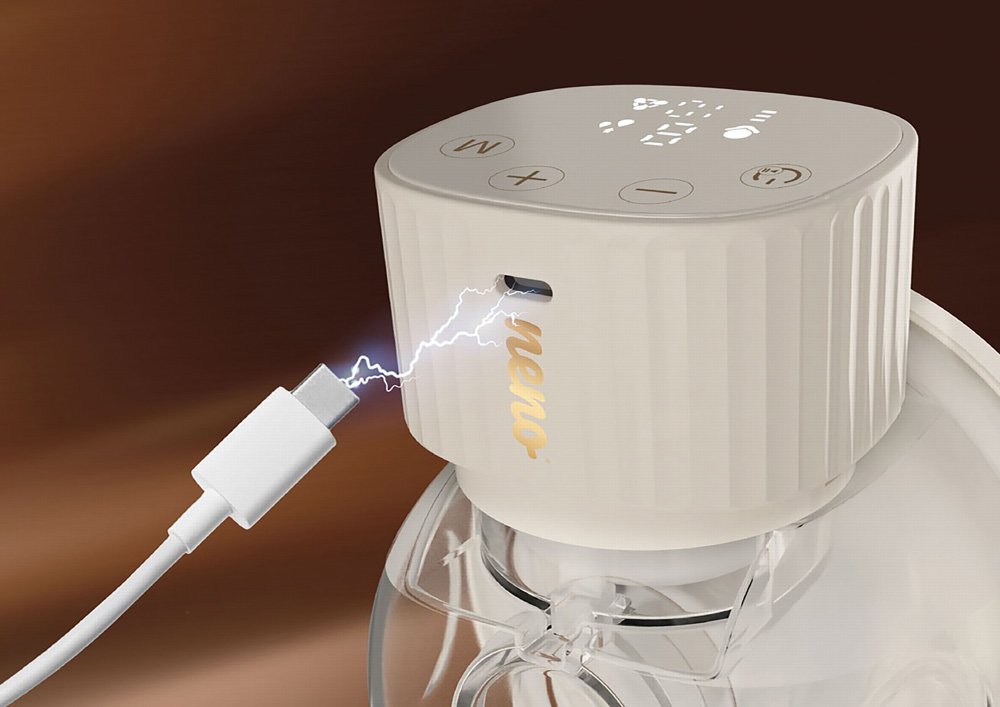 NENO Odsávačka mlieka Vento bezdrôtová hands-free mušľová 3-fázová, USB-C
