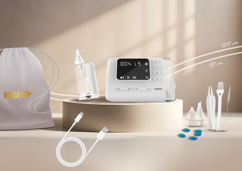 NENO Odsávačka nosných hlienov Nariz bezdrôtová s Active AirFlow, UV sterilizáciou, LED svetlom