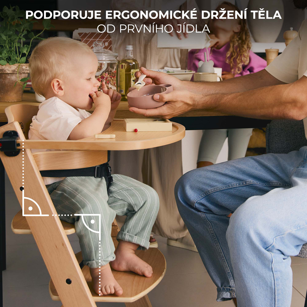 KINDERKRAFT Stolička jedálenská Enock Black