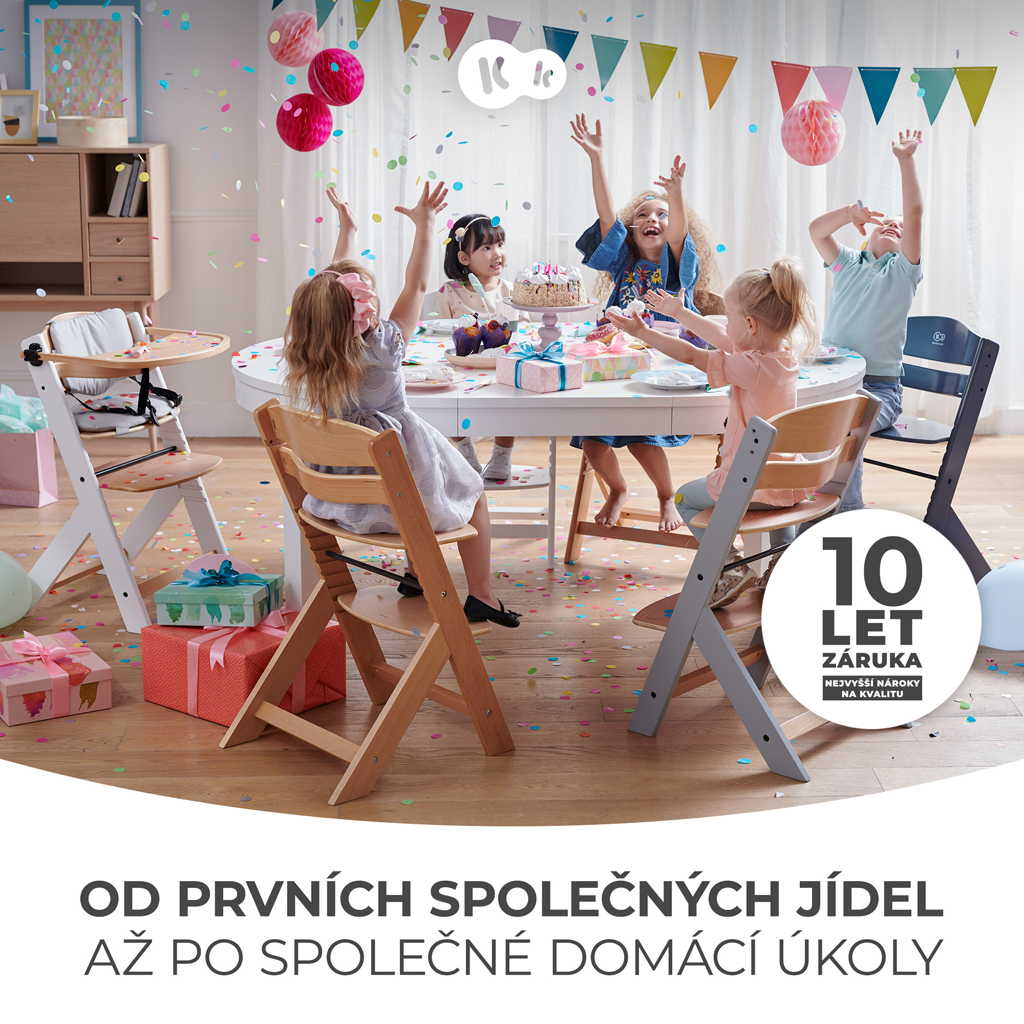 KINDERKRAFT Stolička jedálenská Enock Grey