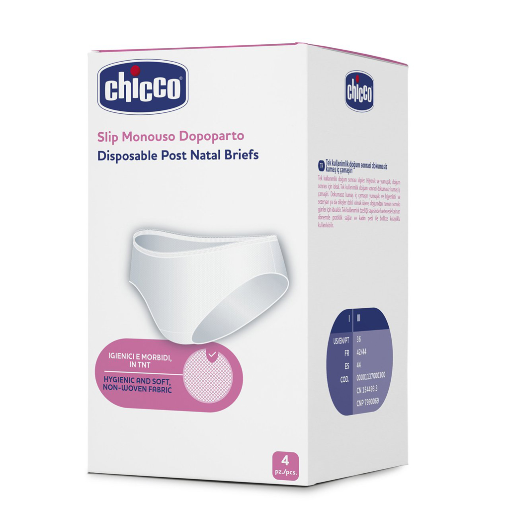 CHICCO Popôrodné vložky 30 ks + Nohavičky jednorazové po pôrode, 4 ks, veľ.4