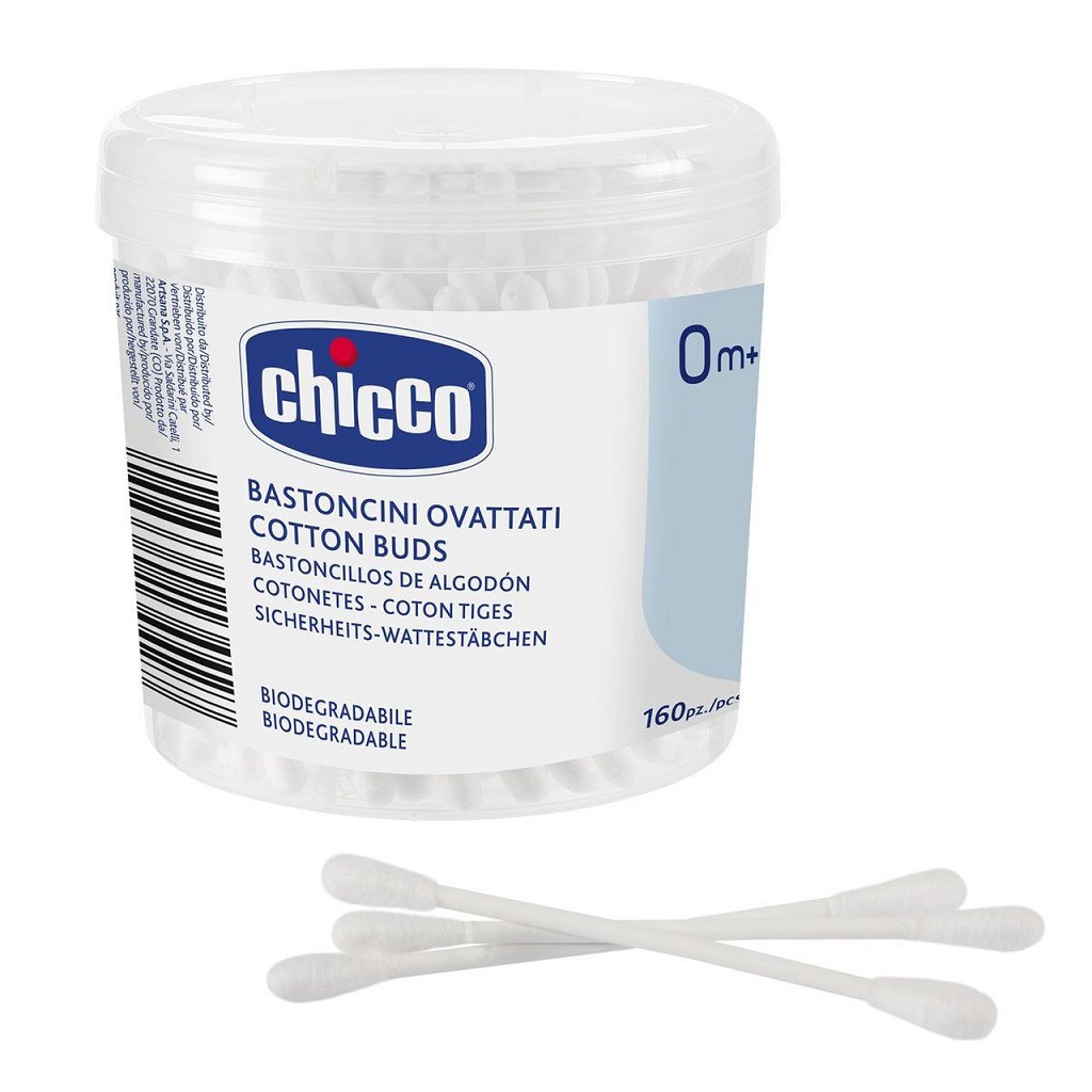 CHICCO Tyčinky vatové 100% bavlna 160 ks
