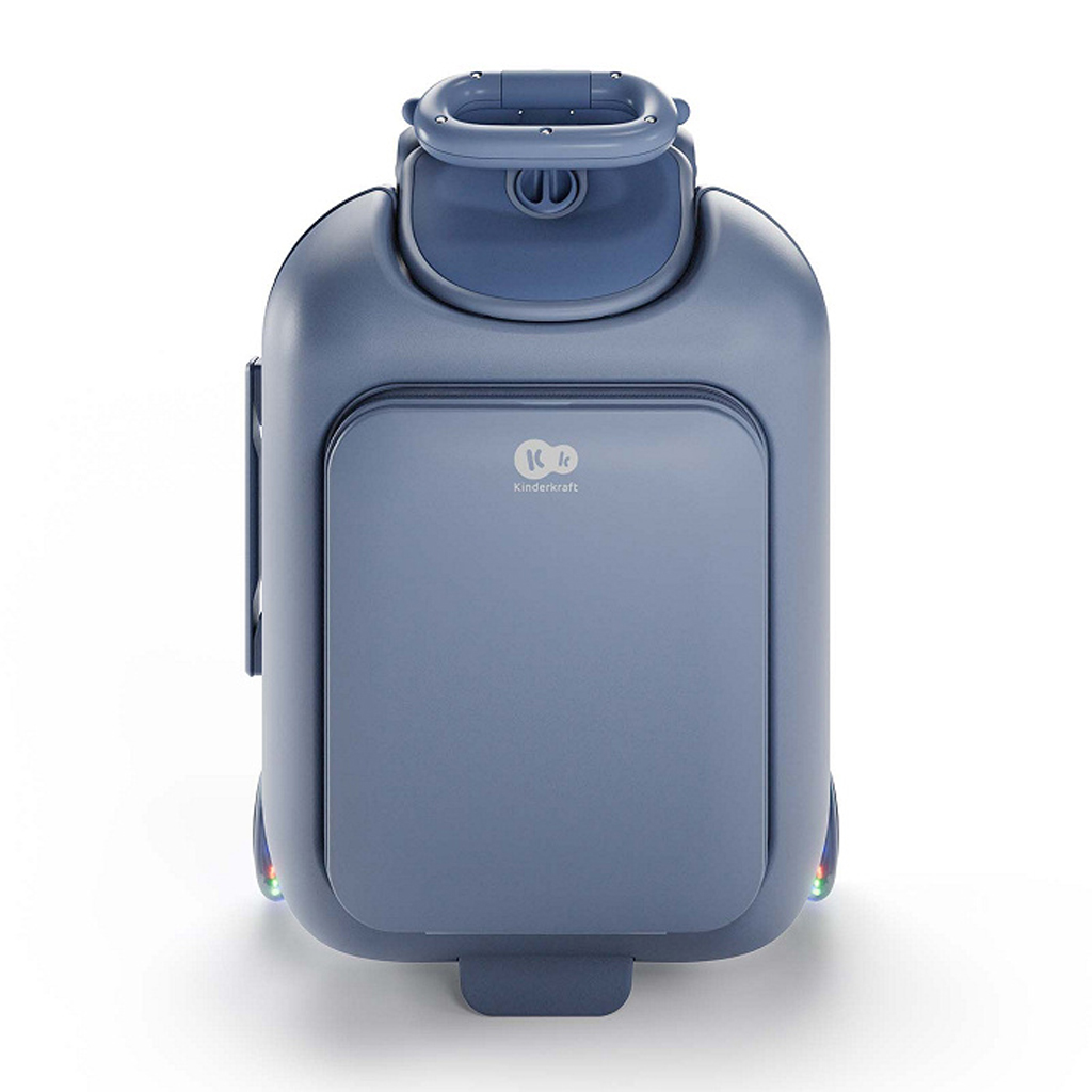 KINDERKRAFT Kufor cestovný so sedákom, nálepkami a držiakom na mobil 2v1 Cabby Blue