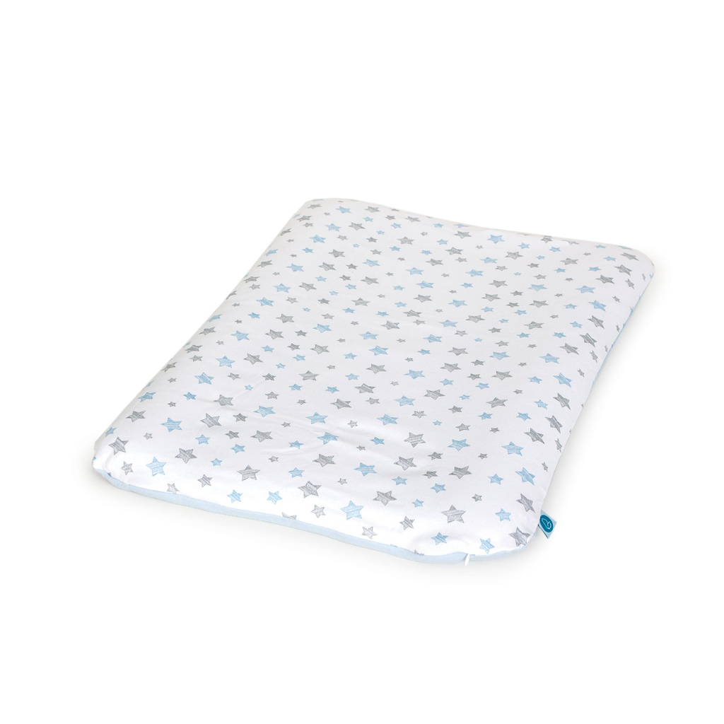 CEBA BABY Poťah na mäkkú prebaľovaciu podložku (50x70) 2 ks Grey Stars+Blue Stars