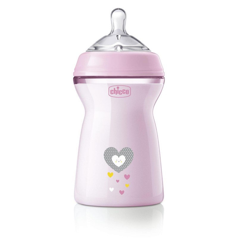 CHICCO Fľaša dojčenská antikolik Natural Feeling 330 ml dievča 6m+