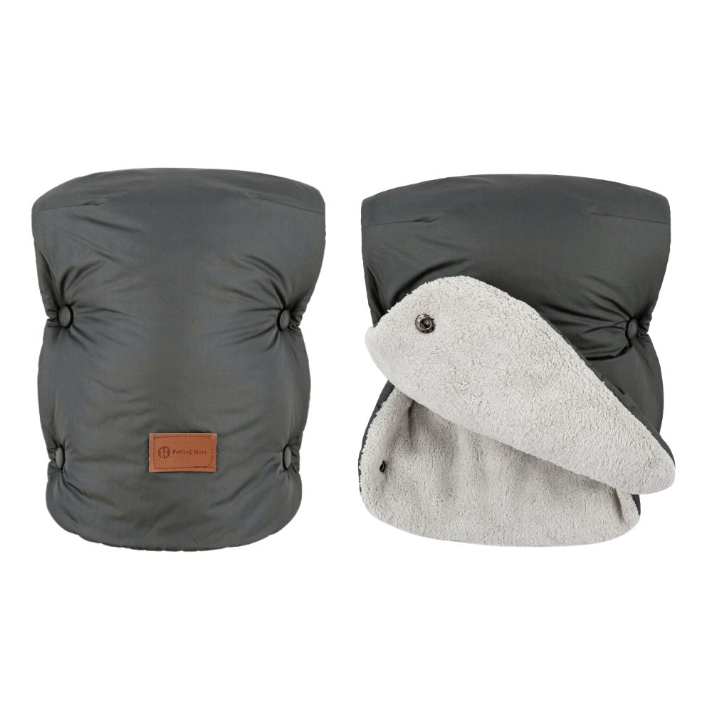PETITE&amp;MARS Rukávnik / rukavice Jasie na kočík Charcoal Grey