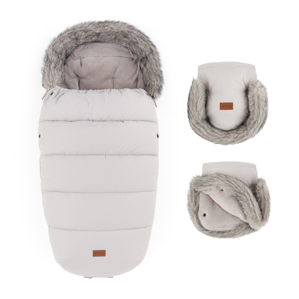 PETITE&amp;MARS Set zimný fusak Comfy 4v1 + rukavice na kočík Furry Rose Petal