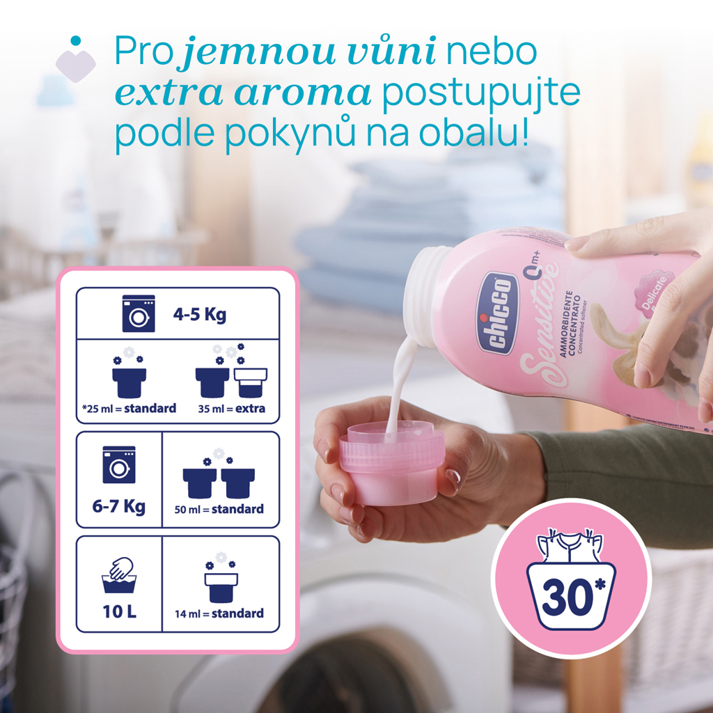 CHICCO Aviváž koncentrovaná Baby Sensitive Kvetinové objatie 750 ml + vlhčené obrúsky 72 ks zadarmo