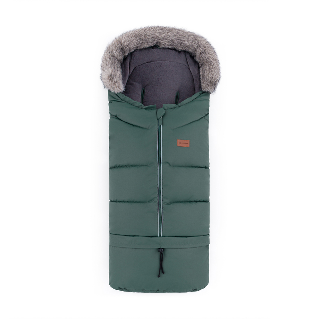 PETITE&amp;MARS Set zimný fusak Arctic 4v1 + rukavice na kočík Furry Veritable Khaki
