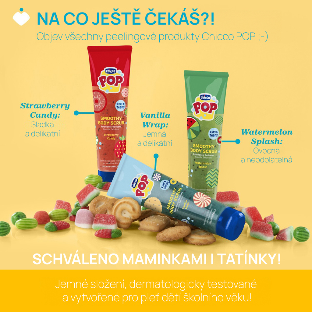 CHICCO Telový peeling Watermelon Smoothy POP pre deti a teenagerov 150ml