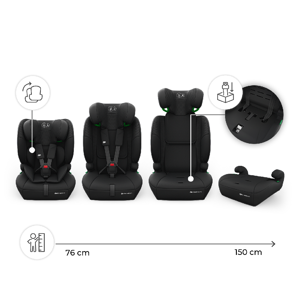 KINDERKRAFT Autosedačka Comfort Up 2 Plus i-Size (76-150 cm) Black