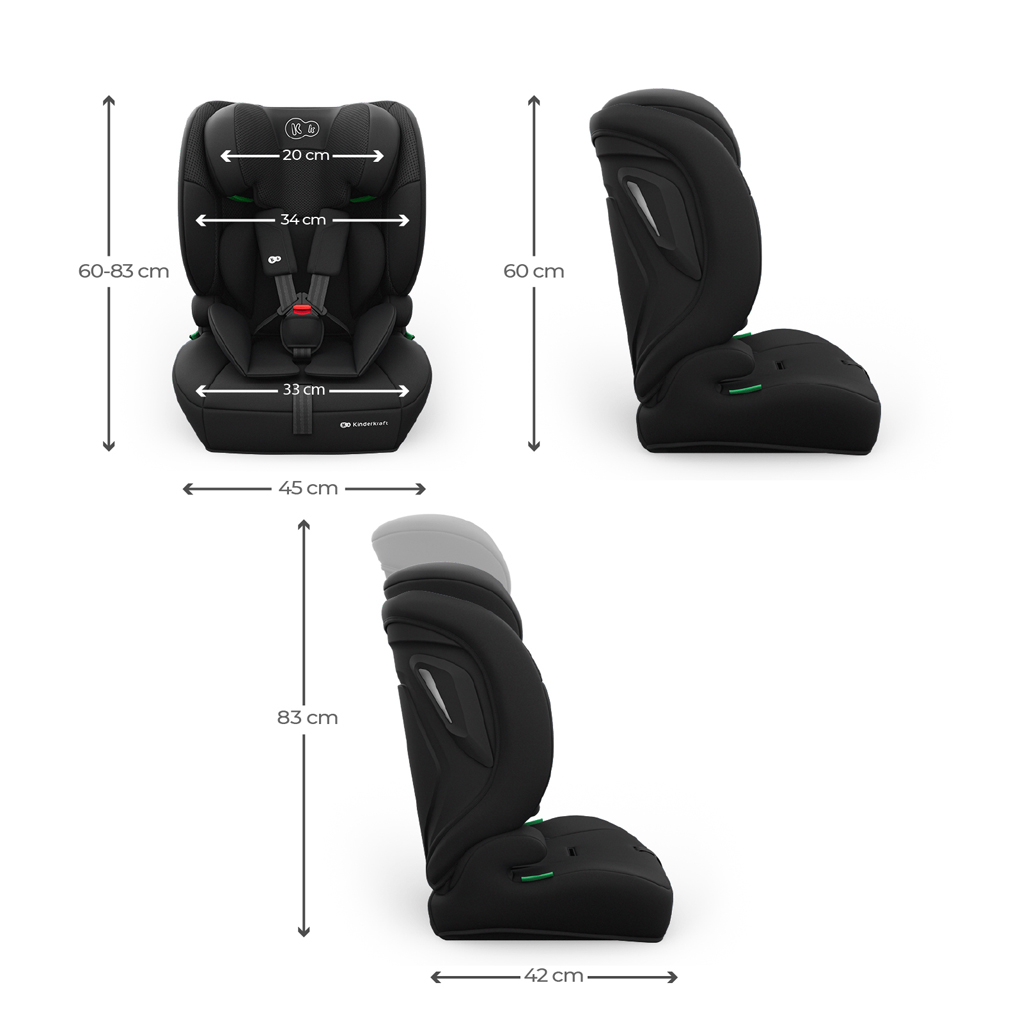KINDERKRAFT Autosedačka Comfort Up 2 Plus i-Size (76-150 cm) Black