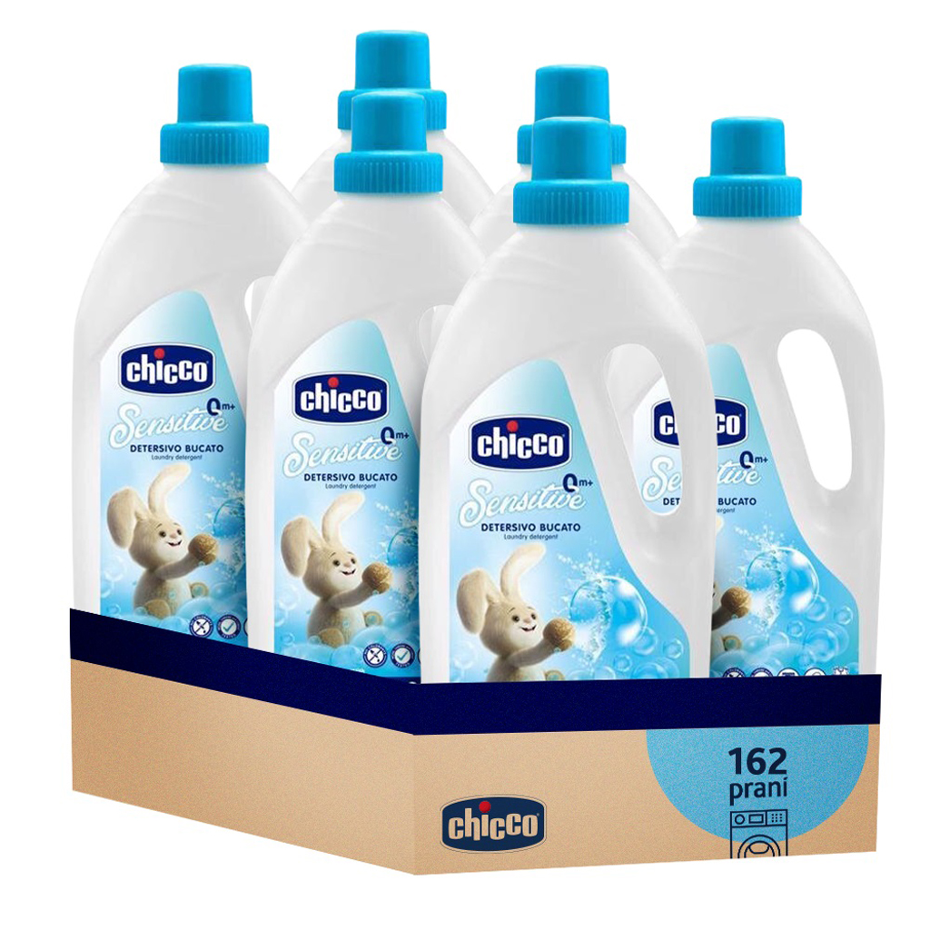 6x CHICCO Prací gél Baby Sensitive 1,5 l (27 praní)