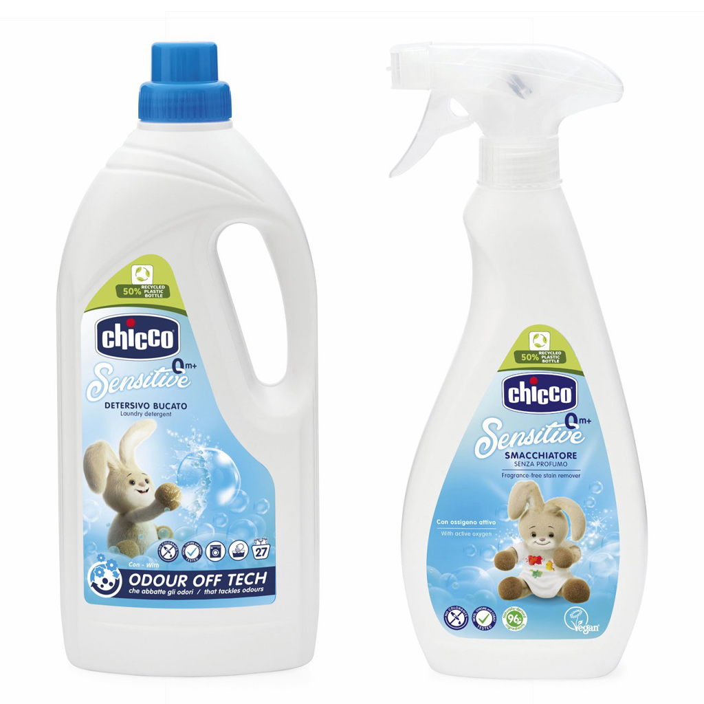 CHICCO Prací gél Baby Sensitive 1,5 l + Odstraňovač škvŕn Sensitive 500 ml
