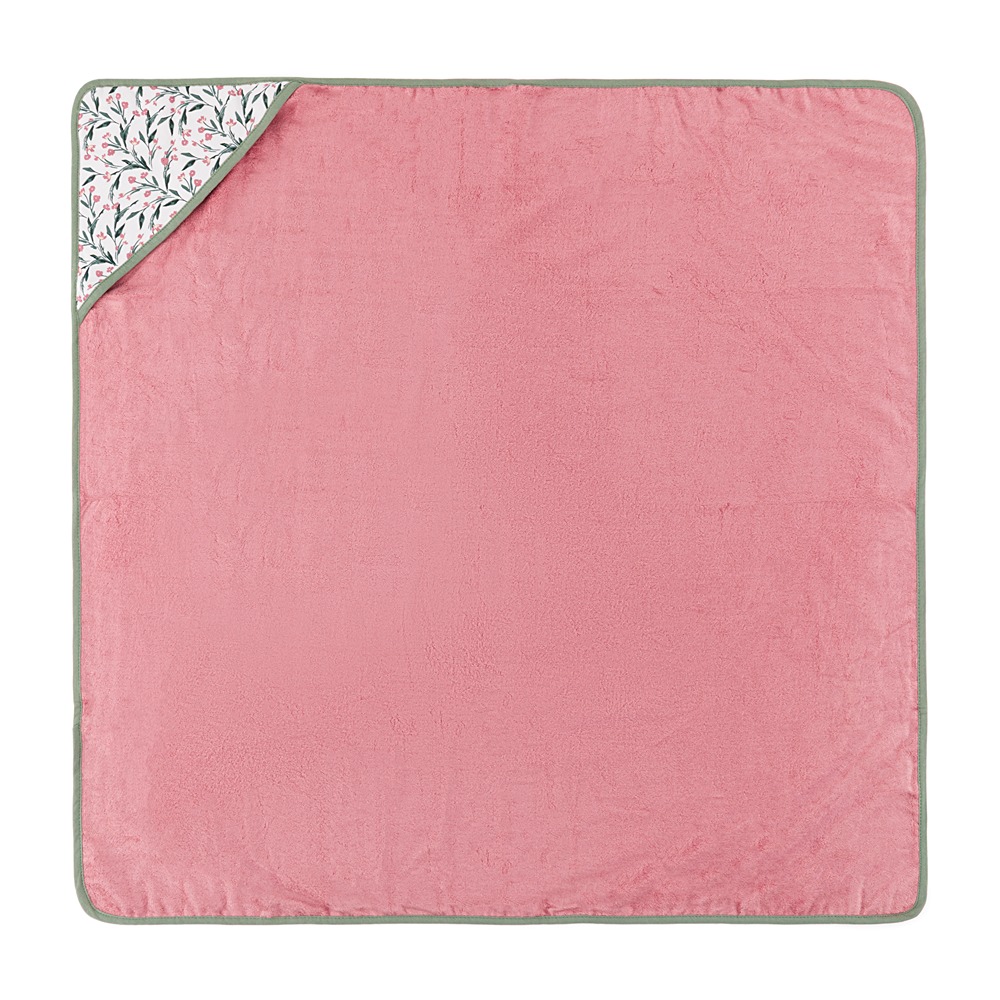 PETITE&amp;MARS Osuška bambusová s kapucňou Loulou Pink Meadow 100 x 100 cm