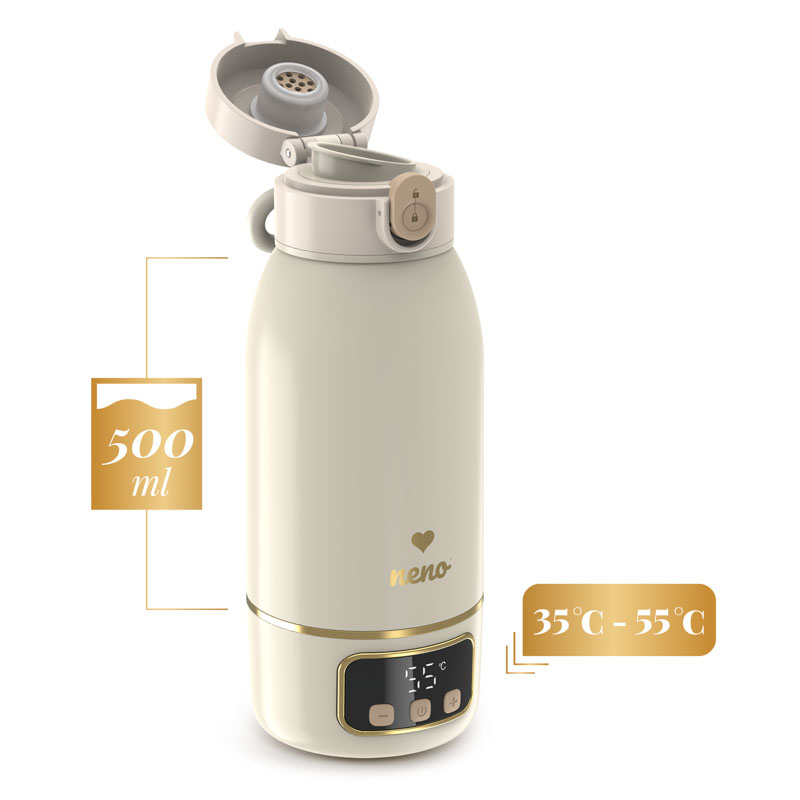NENO Ohrievač mlieka, vody a nápojov Savia bezdrôtový, 500 ml, 35–55 °C, USB-C