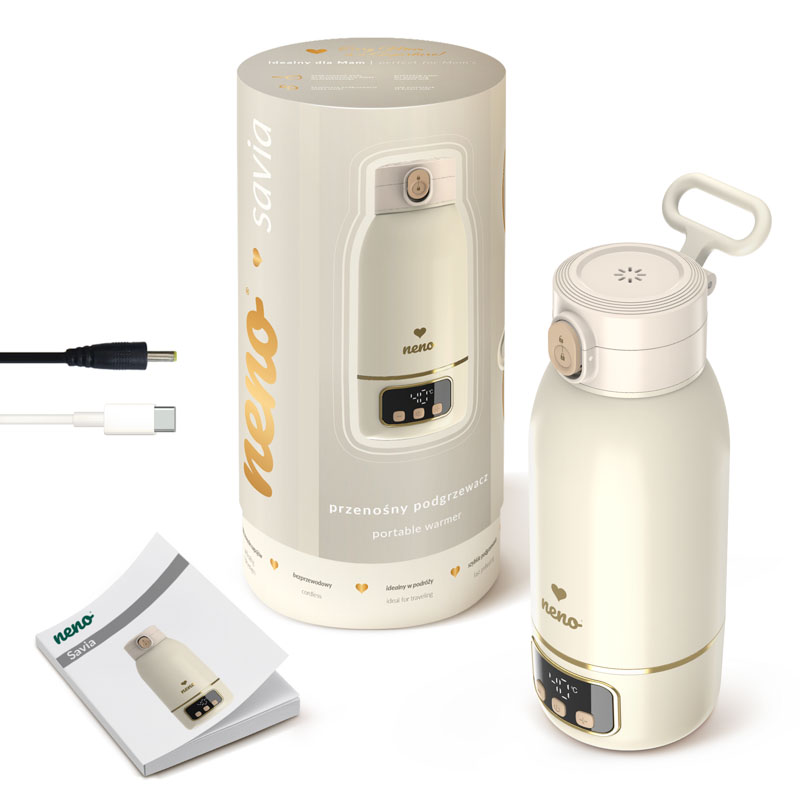 NENO Ohrievač mlieka, vody a nápojov Savia bezdrôtový, 500 ml, 35–55 °C, USB-C