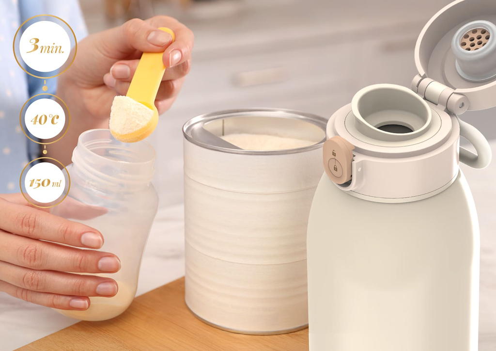NENO Ohrievač mlieka, vody a nápojov Savia bezdrôtový, 500 ml, 35–55 °C, USB-C