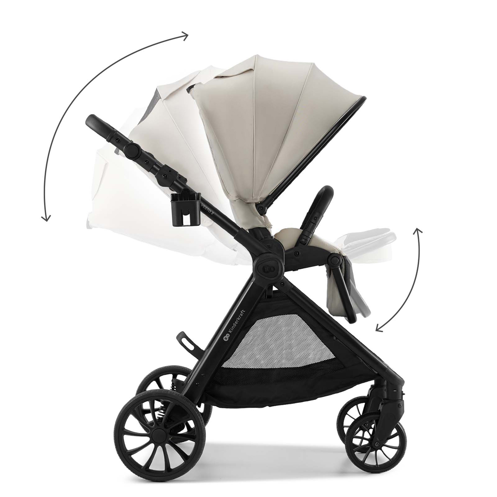KINDERKRAFT Kočík kombinovaný Vesto 2 3v1 Beige