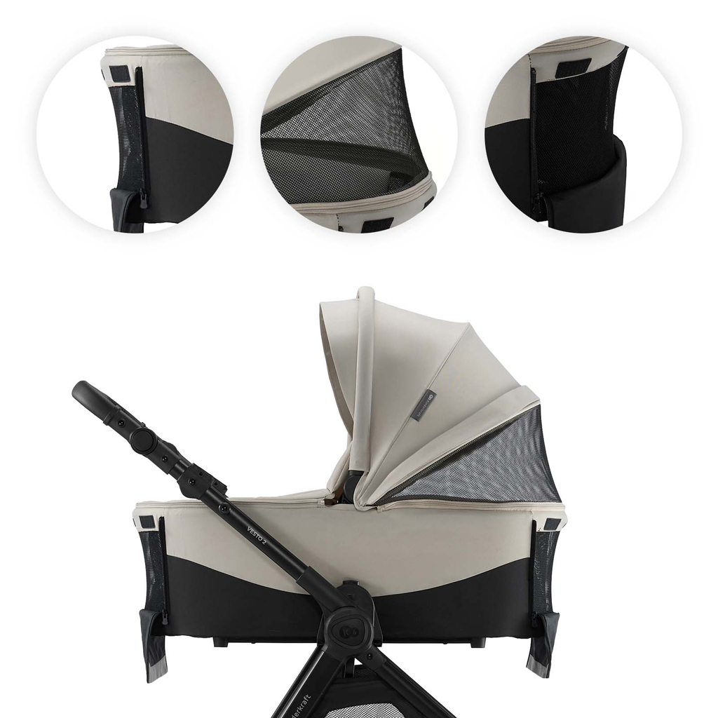 KINDERKRAFT Kočík kombinovaný Vesto 2 3v1 Beige
