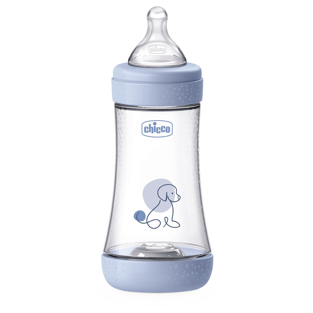 CHICCO Fľaša dojčenská antikoliková Perfect5 240 ml chlapec stredný prietok 2m+