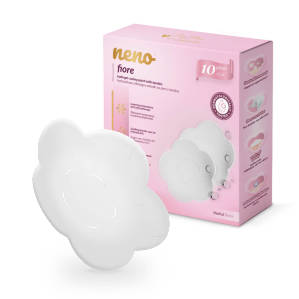 NENO Vložky do podprsenky Fiore hydrogelové chladivé s lanolínom na podráždené bradavky, 10 ks