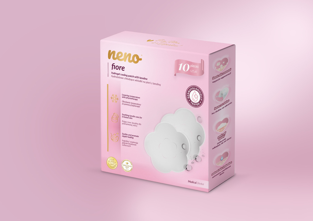 NENO Vložky do podprsenky Fiore hydrogelové chladivé s lanolínom na podráždené bradavky, 10 ks