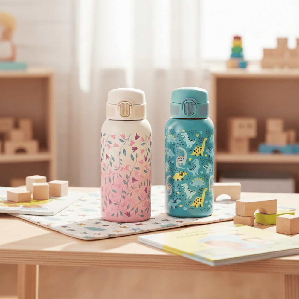 PETITE&amp;MARS Fľaša nerezová termo s náustkom 500 ml Dino Park 36m+