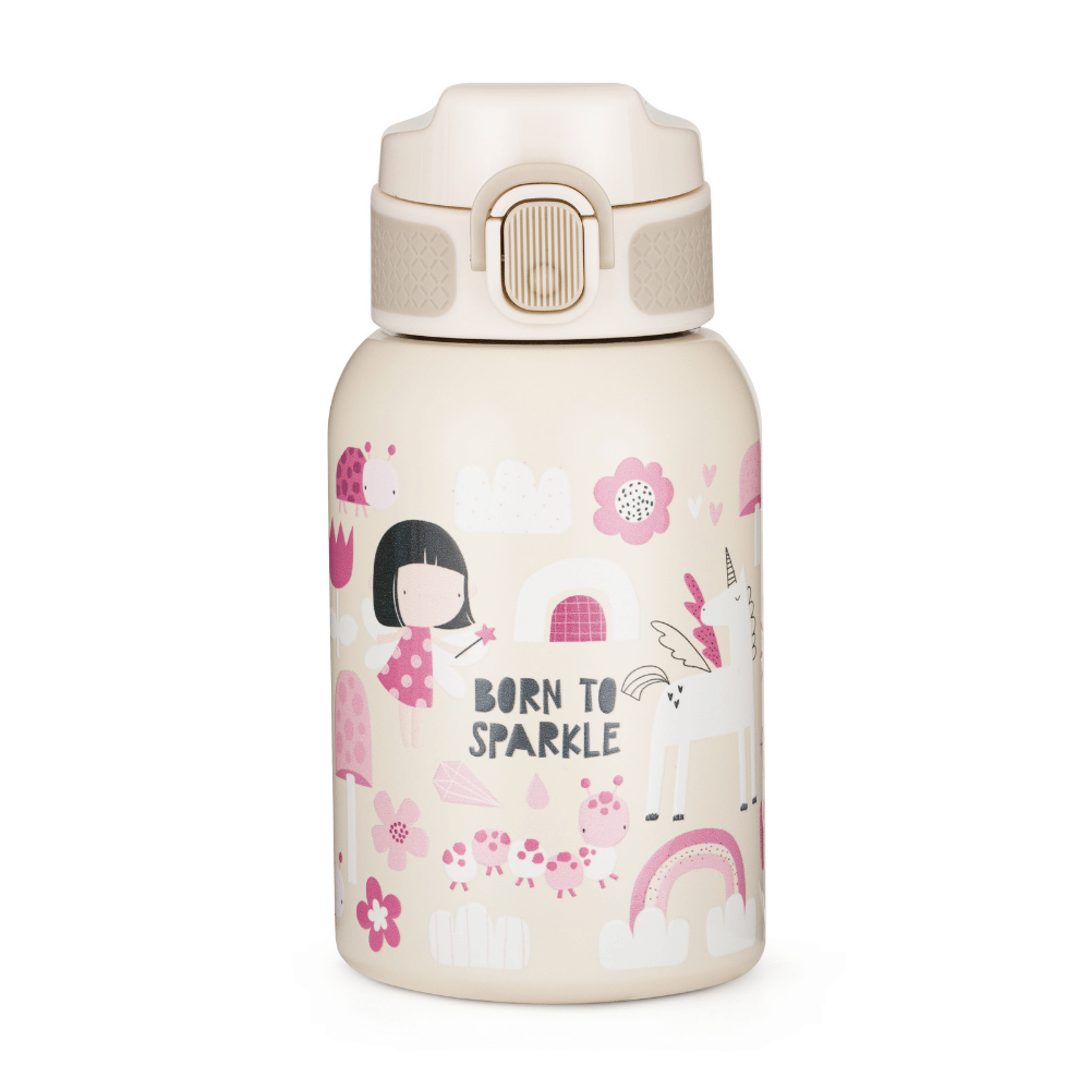PETITE&MARS Fľaša nerezová termo so slamkou 350 ml Twinkling Fairy 12m+