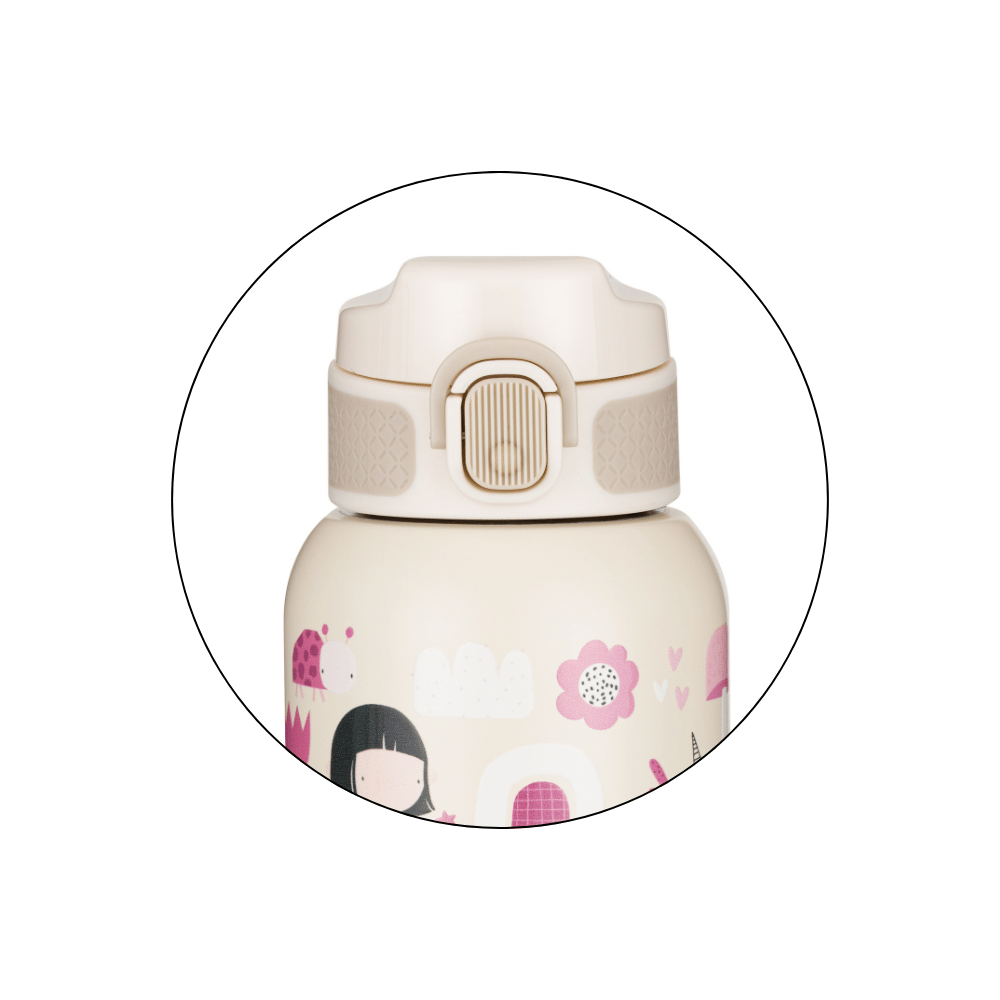 PETITE&amp;MARS Fľaša nerezová termo so slamkou 350 ml Twinkling Fairy 12m+