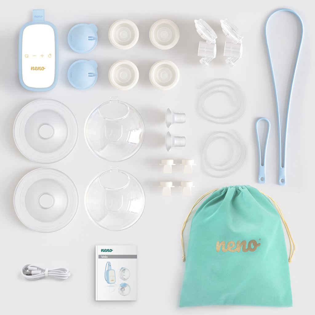 NENO Odsávačka materského mlieka duo elektrická handsfree Velo + CHICCO Vložky do podprsenky 30ks