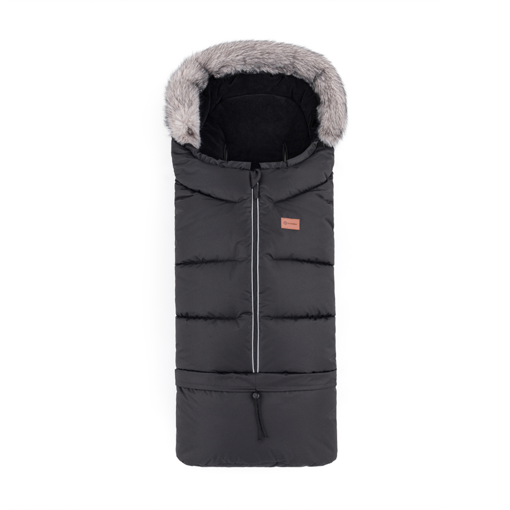 PETITE&amp;MARS Set zimný fusak Arctic 4v1 + rukavice na kočík Furry Forever Black