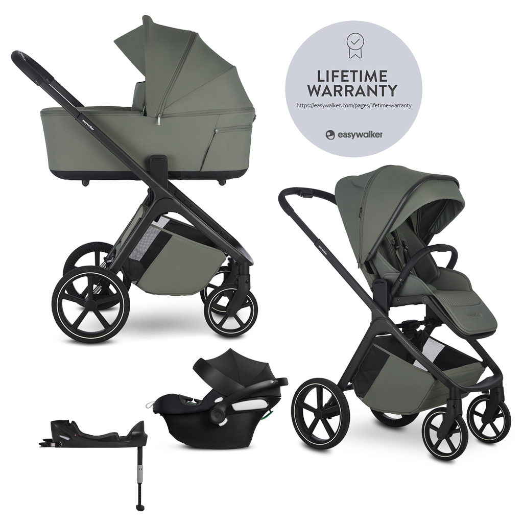 EASYWALKER Set kočík 4v1 Zoey Go Mineral Green + CBX Aton B2 i-Size + CYBEX Base One