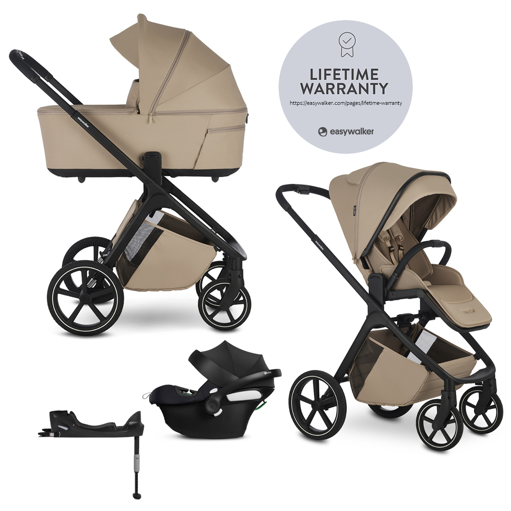 EASYWALKER Set kočík 4v1 Zoey Go Sand Taupe + CBX Aton B2 i-Size + CYBEX Base One