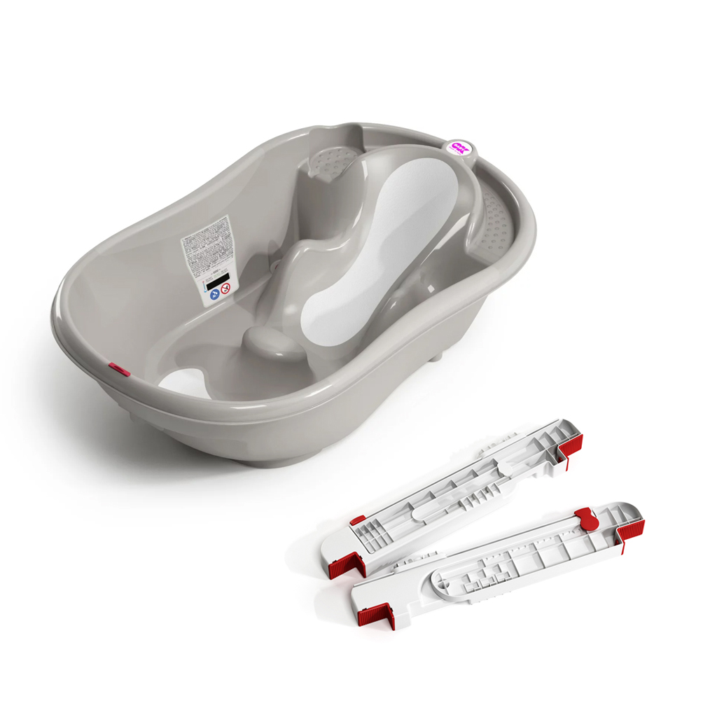 OK BABY SET Vanička rastúca protišmyková Onda Evolution 0–12m Grey + Lišty podporné na vaňu