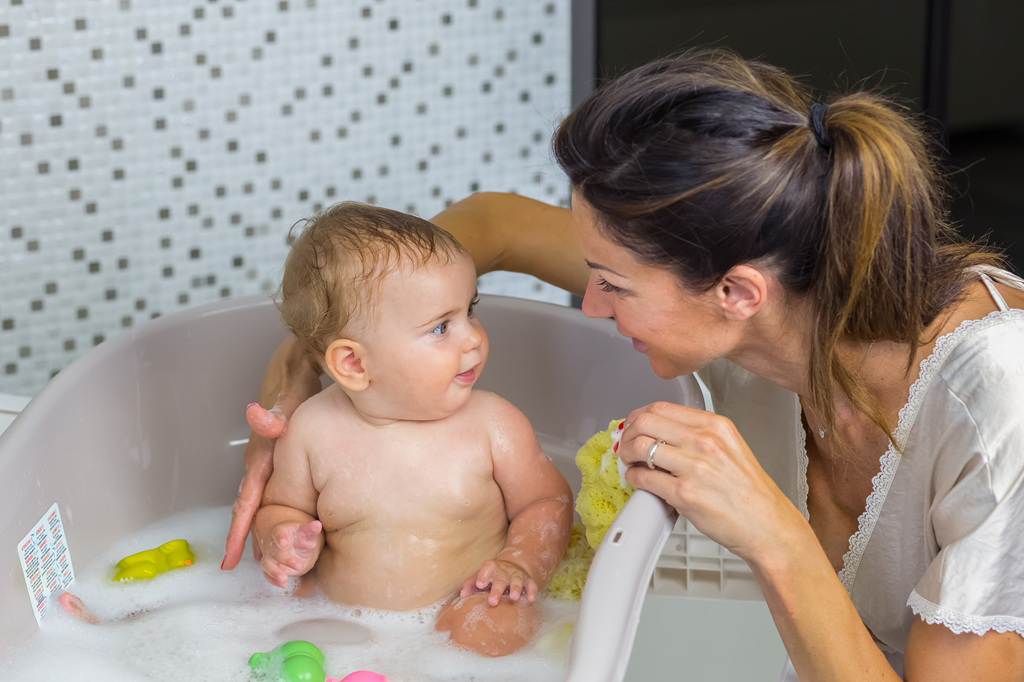 OK BABY SET Vanička rastúca protišmyková Onda Evolution 0–12m Pink + Kovový stojan na vaňu