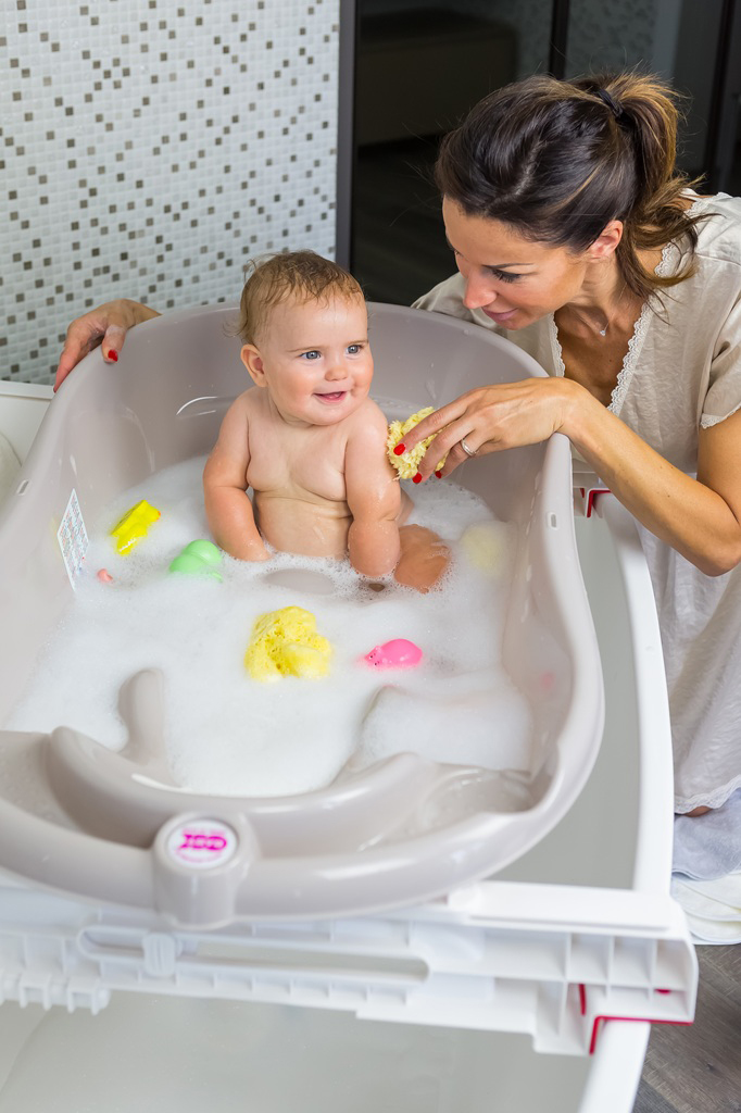 OK BABY SET Vanička rastúca protišmyková Onda Evolution 0–12m Sky blue + Lišty podporné na vaňu