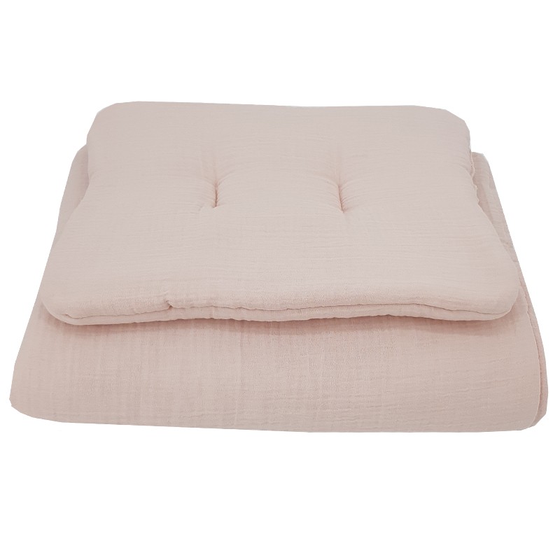 EKO Sada do postieľky 2-dielna mušelínová Powder pink 30x40 cm, 75x100 cm