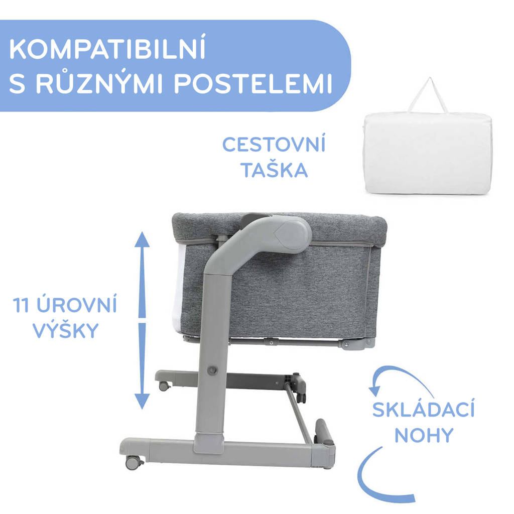 CHICCO Postieľka Next2Me Magic Evo - Desert Taupe