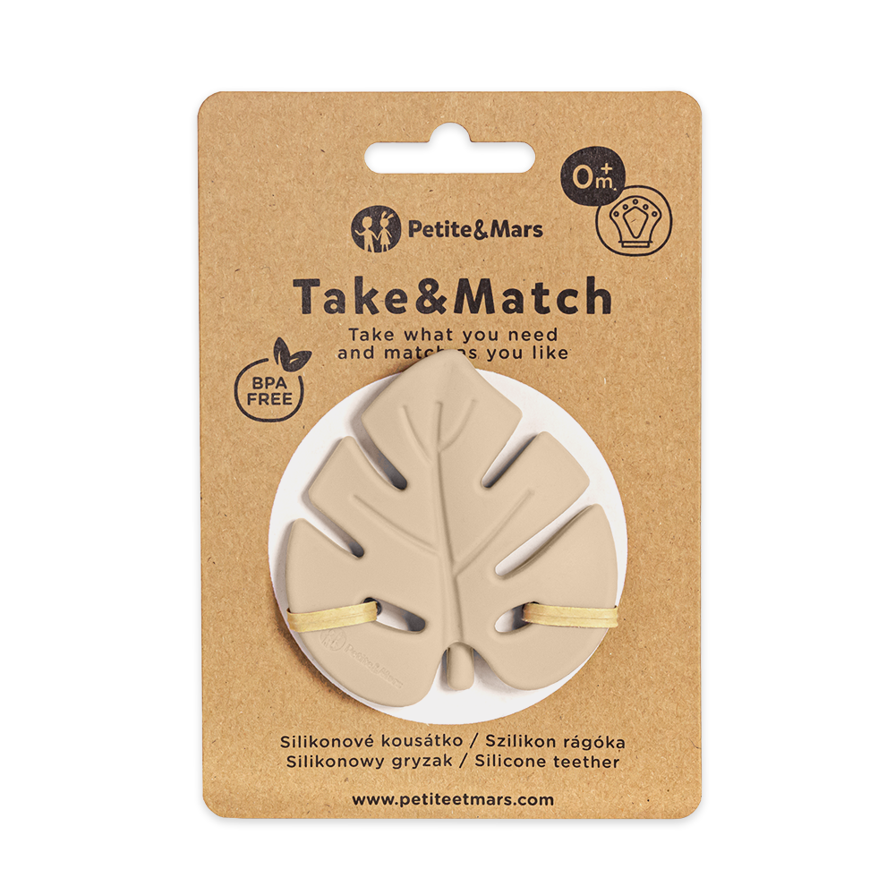 PETITE&amp;MARS Hryzačka silikónová TAKE&amp;MATCH Desert Sand 0m+